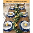 thumbnail image 4 of 13 Inch Round Placemats Set of 4, Blue Boho Non Slip Heat Insulation PP Table Mats, Farmhouse Neutral Abstract Geometric Motifs Washable Place Mats for Kitchen Dining Party Table Decor, 4 of 7