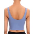 thumbnail image 4 of YouLoveIt Women Cami Tank Tops Removeable Cup Sports Bra Sleeveless Summer vest Women's Basic Solid Camisole Sleeveless T-Shirt Blouse, Black/Blue, 4 of 8