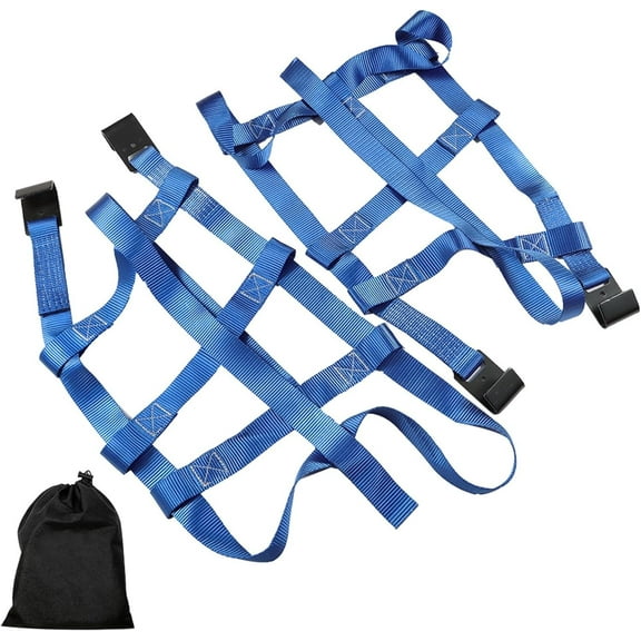labwork 2 PCS 14-17 Inch Tires 10000 lbs Break Strength Blue Wheel Car Tow Dolly Basket Straps with Flat Hooks