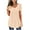 Beige, variant on Giftesty Going Out Tops for Women Women's Summer Solid Round Neck Button Pleated Short Sleeve Tops