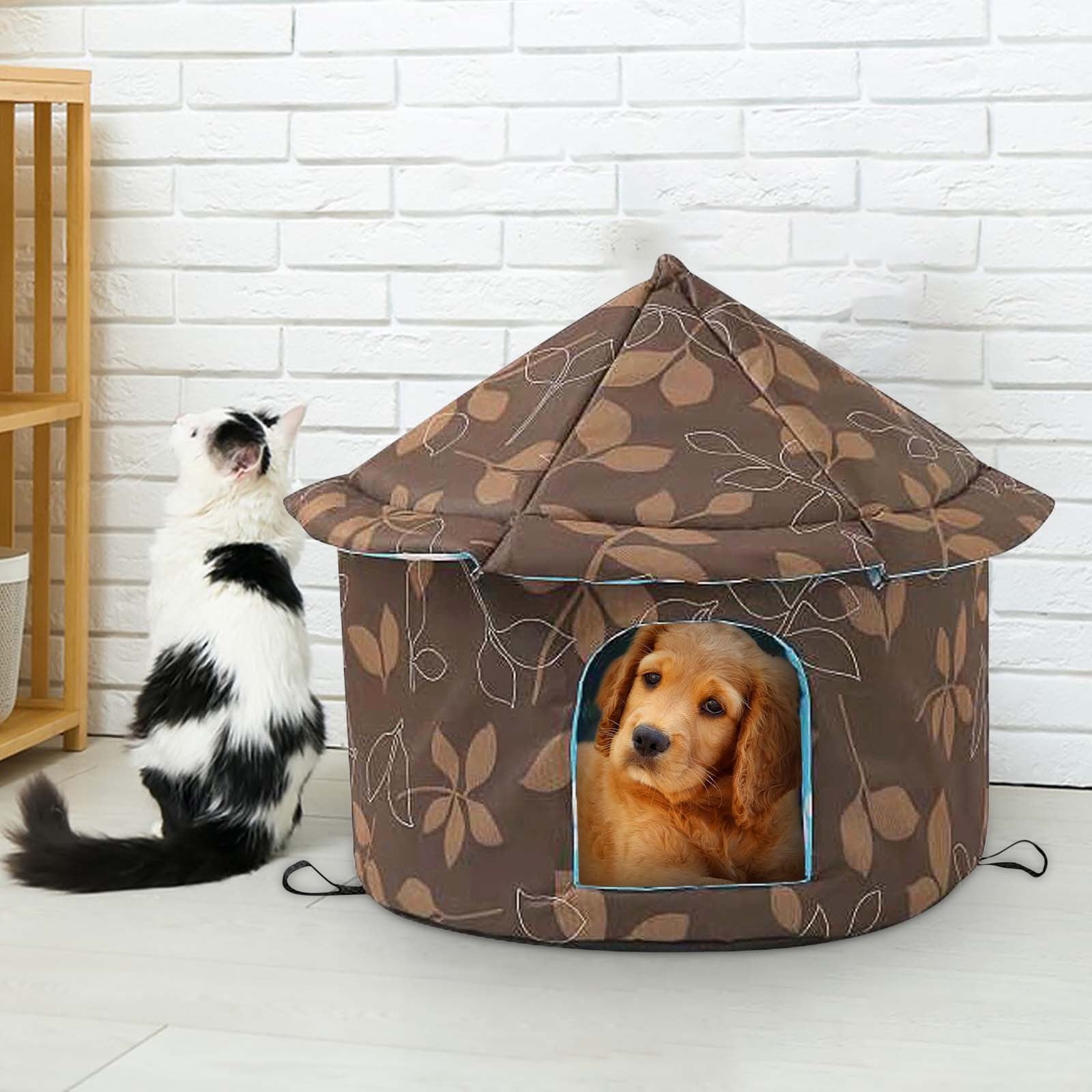 Outdoor Cat House,Winter Pet House Outdoor,Stray Cats Shelter,Foldable Cat House for Feral Cats Dogs,Oxford Cloth Insulated Waterproof Thicken Cats Tent Beds for Kitten Puppy