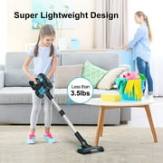 INSE Cordless Vacuum Cleaner, 6-in-1 Lightweight Stick Vacuum Up to 45min Runtime, Vacuum Cleaner with 2200mAh Rechargeable Battery, Powerful Cordless Stick Vacuum for Hardwood Floor Pet Hair Home Car