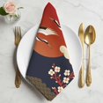 thumbnail image 2 of Japanese Style Cloth Napkins, Modern Cranes Cherry Flower Wave Red Blue Washable and Reusable Dinner Napkins Set of 4, Table Napkin for Kitchen Party Birthday Wedding Hotel Housewarming 20"x20", 2 of 9