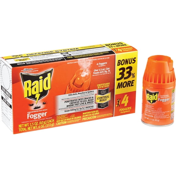 Raid Concentrated Deep Reach Pest Fogger Insecticide - For Ants - Pack of 2 — Residential Use, Standard Application