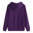 thumbnail image 4 of Women's Plus Size Solid Color Drawstring Hooded Sweatshirt,Autumn Winter Fashion Thermal Plush Oversized Pullover with Pockets,Casual Streetwear Loungewear Top for Daily Wear,Holiday Outfits Purple L, 4 of 4