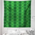 thumbnail image 1 of Irish Tapestry, Antique Tartan Inspired Symmetrical Checkered Diamond Line Plaid Fashion, Fabric Wall Hanging Decor for Bedroom Living Room Dorm, 5 Sizes, Green Dark Green Yellow, by Ambesonne, 1 of 1