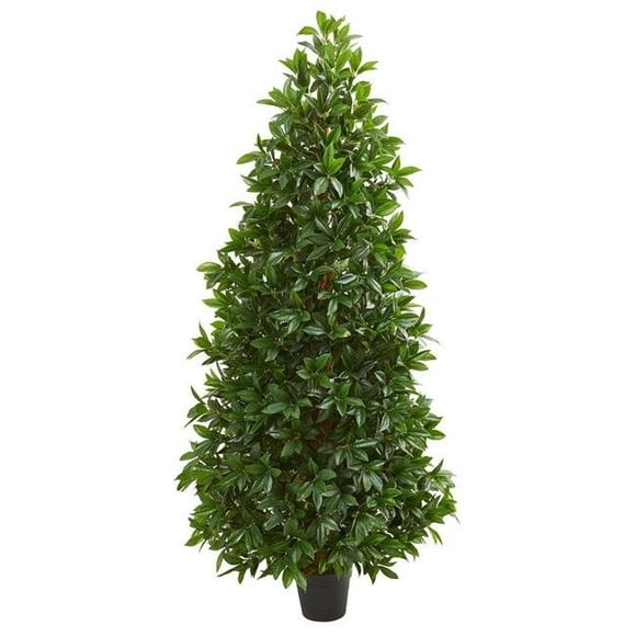 Nearly Natural 5546 5 in. Bay Leaf Cone Topiary Artificial Tree