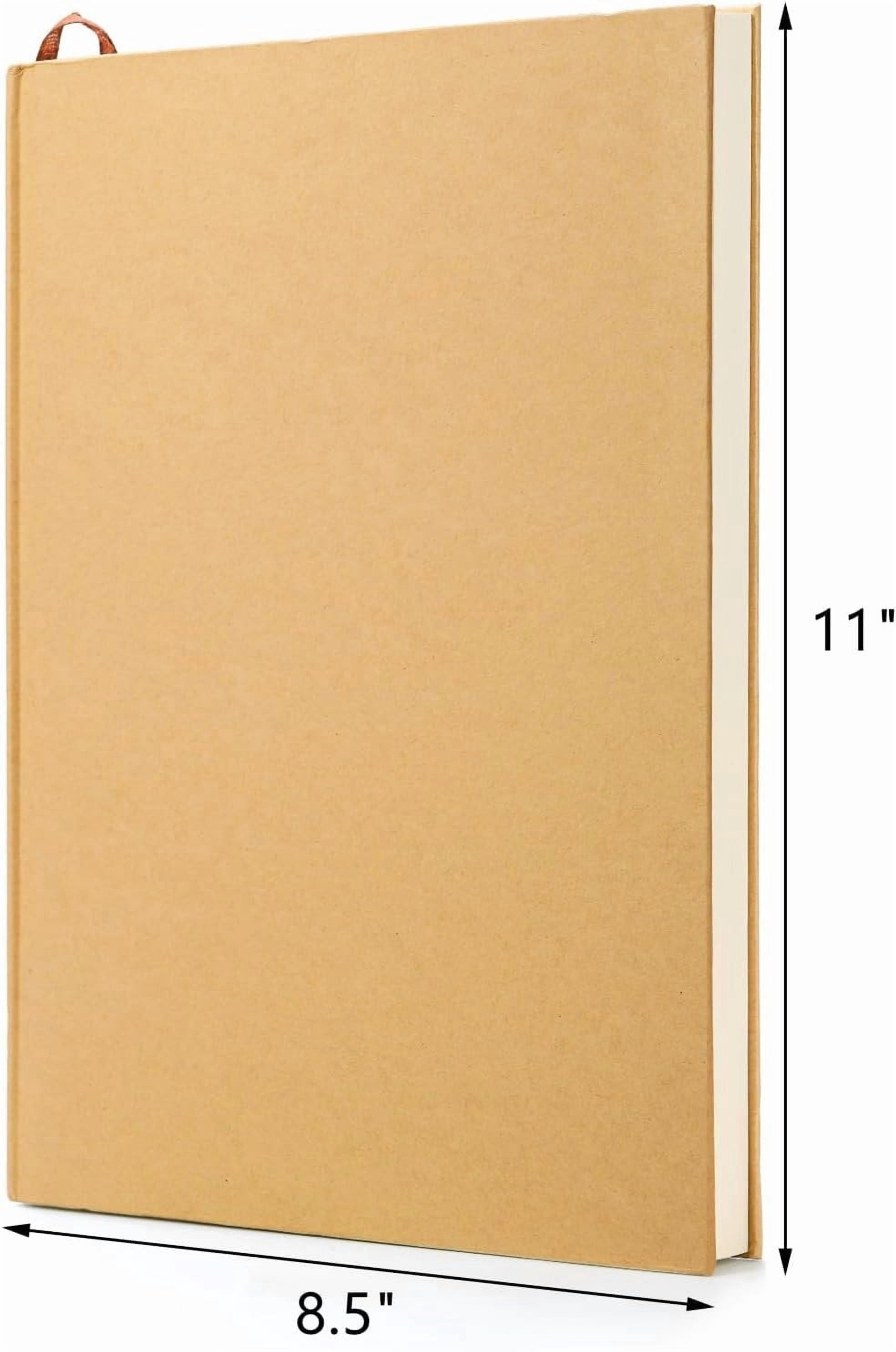 3 Pack 8.5 x 11 Inch Hardcover Sketchbook, Unlined Blank Notebook Journal, 120 Sheets/ 240 Pages Per Book, 100gsm Thick Paper, Ideal for Drawing, Art, Students and Office Supplies