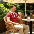 thumbnail image 6 of Breeze Polo Shirts for Men Color Block Henley Short Sleeve T Shirts Causal Athletic Golf Tees, 4XL, 6 of 7