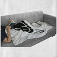 thumbnail image 6 of Turtle Soft Flannel Fleece Blanket, Monochrome Graphic Illustration of a Swimming Caretta Caretta on Plain Backdrop, Cozy Plush for Indoor and Outdoor Use, 60" x 80", Black and White, by Ambesonne, 6 of 6