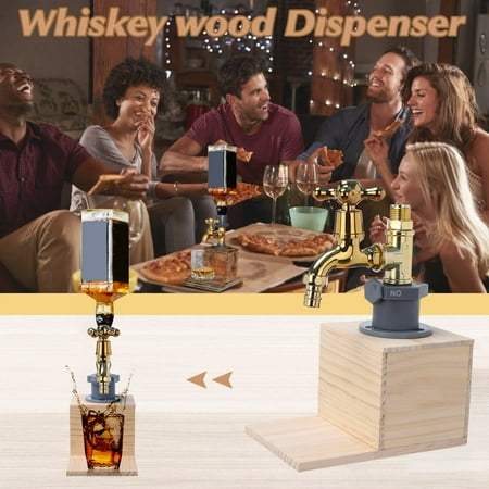 

MRULIC Woodworking Tools Liquor Alcohol Whiskey Wood Dispenser Whiskey Wood Dispenser Faucet Shape For P + C