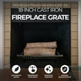 thumbnail image 2 of Panacea 18 Inch Cast Iron Fireplace Grate for Fireplace Log Holder Carriers, 2 of 5