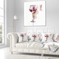 thumbnail image 3 of Designart Red Wine - Contemporary Throw Pillow - 16x16, 3 of 5