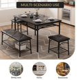 thumbnail image 4 of GloryStar 4-Piece Dining Table Set, Kitchen Table with Upholstered Bench & Two Square Stools, Modern Dining Room Furniture, 4 of 7