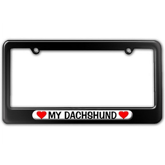 My Dachshund Love with Hearts License Plate Frame
