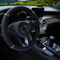 thumbnail image 3 of Steering Wheel Cover Protector for Cars - Bling Rhinestone Design Durable PU Leather Universal Fit for 37-38cm Wheels Enhances Your Driving Experience, 3 of 7