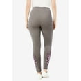 thumbnail image 2 of Woman Within Plus Size Tall Stretch-Cotton Knit Pull-On Embroidered Leggings, 2 of 6