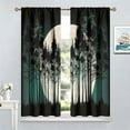 thumbnail image 2 of Forest Curtains, Gothic Black Misty Forest Blackout Window Treatments for Living Room Bedroom Halloween Decor, Goth Foggy Mysterious Nature Full Moon Printed Drapes 2 Panel Sets,84x84 Inch, 2 of 3