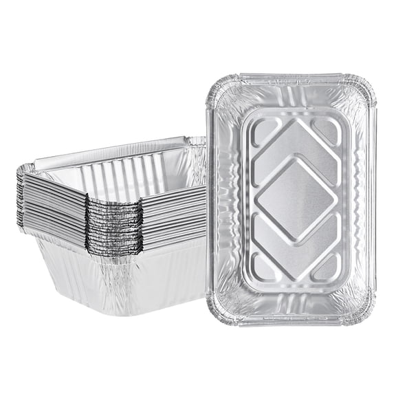 Uxcell 20-Pack Grill Drip Pans, 8 x 5.2 x 2.4 Inch Disposable Aluminium Foil Grease Trays for Barbecues [Silver Tone]