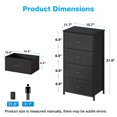 thumbnail image 5 of Casacomoda Dresser for Bedroom with 4 Storage Drawers, Small Dresser Chest of Drawers Fabric Dresser with Sturdy Steel Frame, Black, 5 of 7