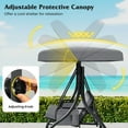 thumbnail image 6 of Costway 3-Seat Patio Swing with Canopy with Removable Cushions & Side Pockets Stand Gray, 6 of 11