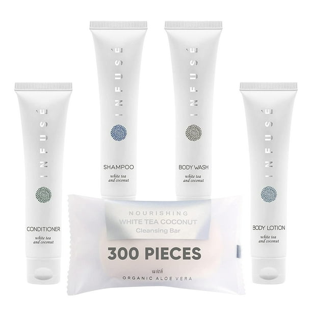 Infuse Pure White Tea and Coconut Hotel Soaps and Toiletries Bulk Set