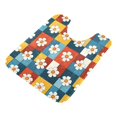 thumbnail image 7 of Yayeee Bath Rug for Bathroom Floor Non Slip Contour Fluffy Soft Absorbent Mat, 20"x24", Yellow Checkered Daisy, 7 of 7