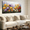 Colorful Wildflower Floral, variant on Blue White Gold Floral Canvas Wall Art, Luxury Abstract Flower Bouquet Painting, 40x20 Inches Modern Elegant Botanical Wall Decor for Living Room Bedroom Home