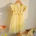 thumbnail image 2 of FYDUU Robe pour Petites Filles Manches Volantes Imprimés Broderie Nœud Robe de Danse Robes Mignonnes pour 2-3 Ans, 2 of 4