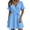 Sky Blue, variant on Bxsruta Womens Summer Dress Casual Short Sleeve V Neck Wrap Mini Dress for Vacation Beach