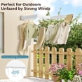 thumbnail image 3 of JAUREE Wall Mounted Clothes Drying Rack,Space Saving Laundry Rack Collapsible,Tri-Fold Retractable Rack Outdoor Indoor with 18 Hooks, White, 3 of 7