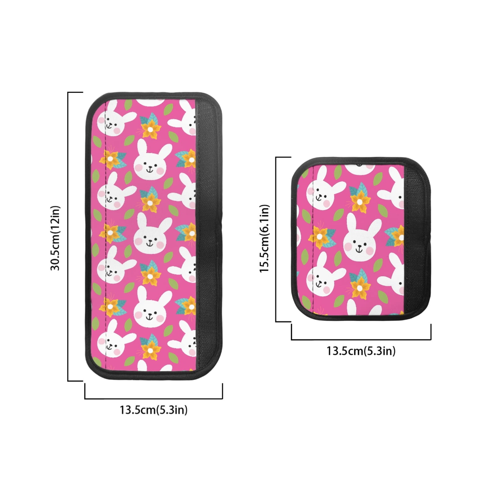SEANATIVE 6 PCS Refrigerator Door Handle Covers Kitchen Appliances Handle Protector Washable Door Cloth Protector Keep Off Smudges, Stain, Wear and Tear, Cute Bunny Rabbit Flower Pink Easter