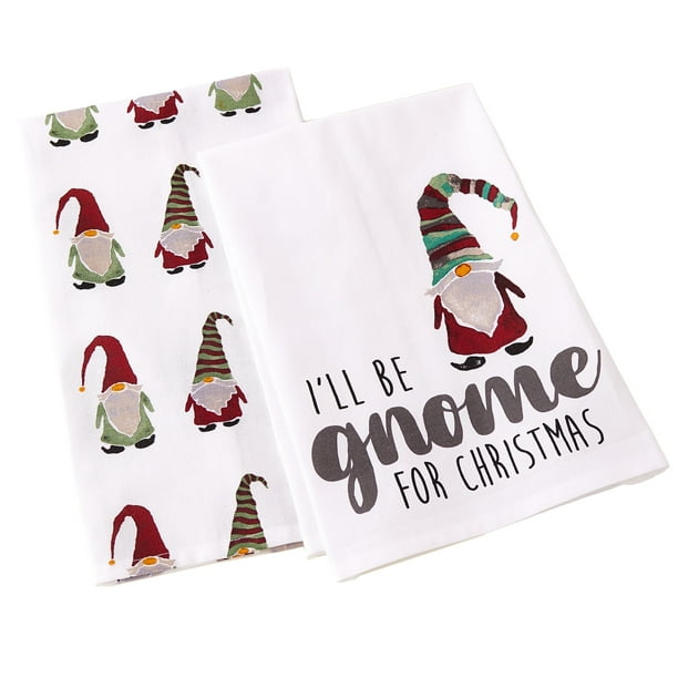 Gnome Hand Towels for Kitchen or Bathroom Christmas Décor Set of 2