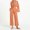 Orange, variant on Oplxuo Womens Cotton Linen Sets 2 Piece Bell Sleeve Crop Tops Wide Leg Palazzo Pants Loungewear Vacation Outfits with Pocket