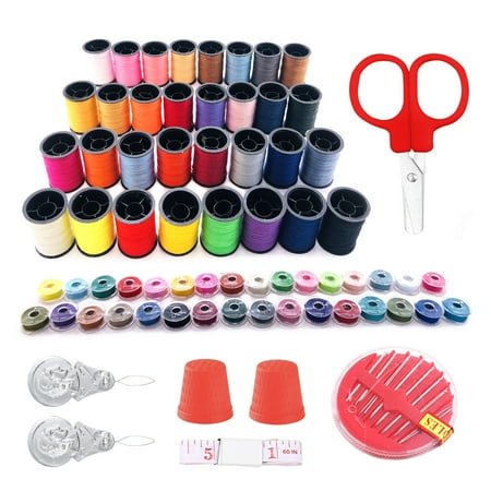 Goyunwell 100pcs Sewing Kit Sewing Supplies Set Needle Thread Mini Sewing Accessories for Beginners Hand Mini Sewing Repair Kits Multi-color