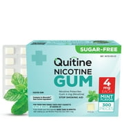 Quitine Nicotine Gum 4mg Classic Mint, 300 Count, Stop Smoking Aid