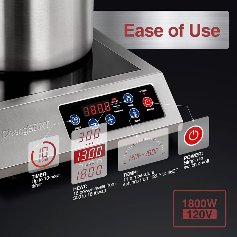ChangBERT Induction Cooktop, 1800W NSF Certified photo 5