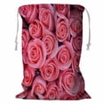 thumbnail image 1 of YUSDECOR Rose Roses avec Goutte d'Eau Panier de Rangement Sac à Linge avec Cordon de Serrage Taille 24x32 Pouces, 1 of 3
