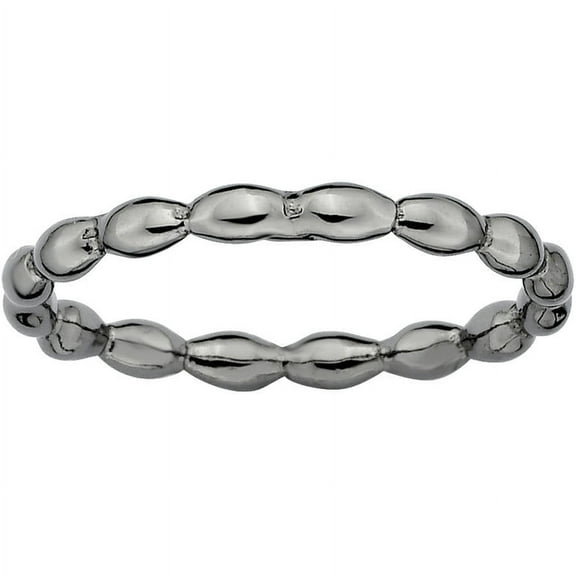 Sterling Silver Black-Plated Rice Ring