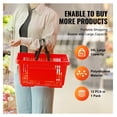 thumbnail image 2 of Shopping Baskets 12-Pack, 24L Plastic Grocery Baskets with Handles & Stand, 16.73 x 11.61 x 8.86 Inch Red Retail Store Baskets for Supermarket Shopping, 2 of 6