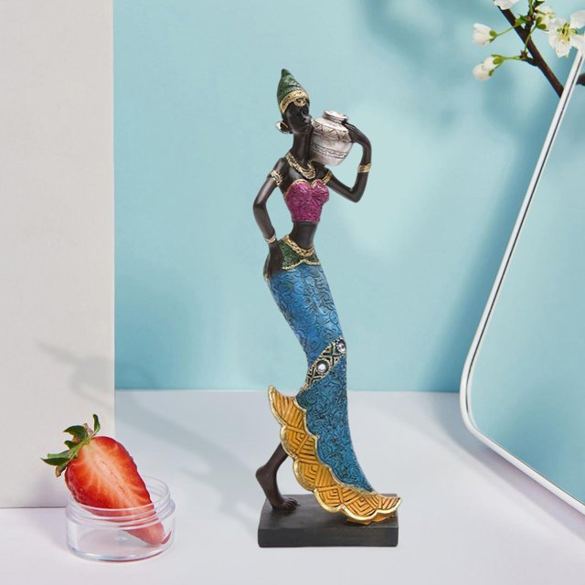 Escultura Belleza Chica Estatua Resina Muñecas Adornos Figura Tribal Dama Coleccionable para El Hogar Mesa Hotel Oficina Decoracione pta perfecl Figuras de belleza