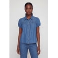 thumbnail image 2 of Women's Denim Short Puff Sleeve Shirt, 2 of 4