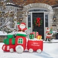 thumbnail image 3 of Glitzhome 8FT Lighted Christmas Inflatable Indoor&Outdoor Decoration Santa On Pick-Up Train Decor, 3 of 10