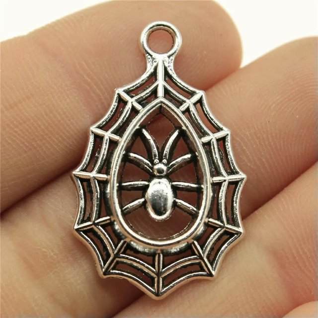 HOOUN 100 Pcs Breloques Araignée Argent Antique Pendentif 35X20MM C10017