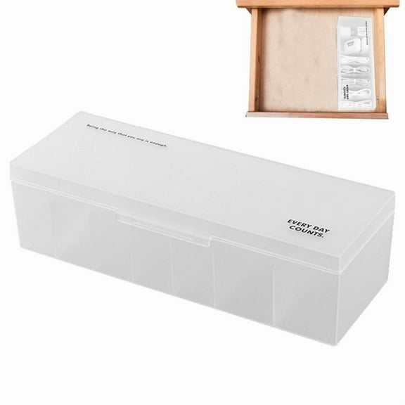 Cord Storage Box - Size Partition Charger Cord Organizer Box,Covered Design Cable Management Safe Box for Desk Organizer