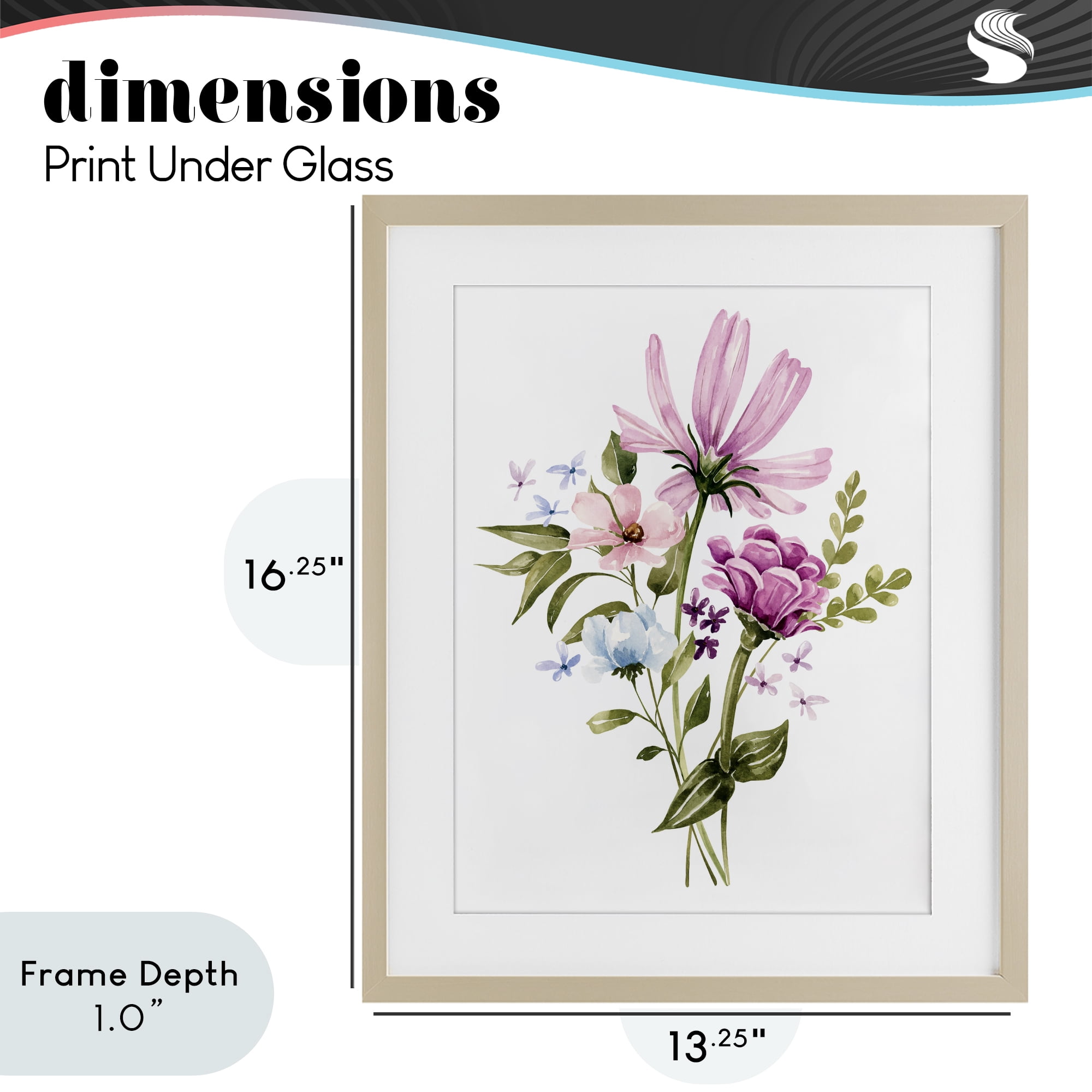 Stupell Industries Wildflower Fields Floral Bundle Birch Framed Print Under Glass, design by Bethany Sandoval
