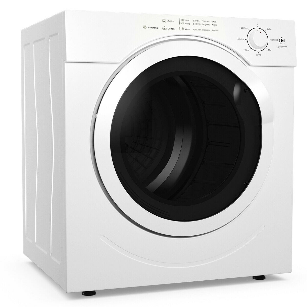 Electric Tumble Compact Laundry Clothes Dryer 1.5 cu ft White 