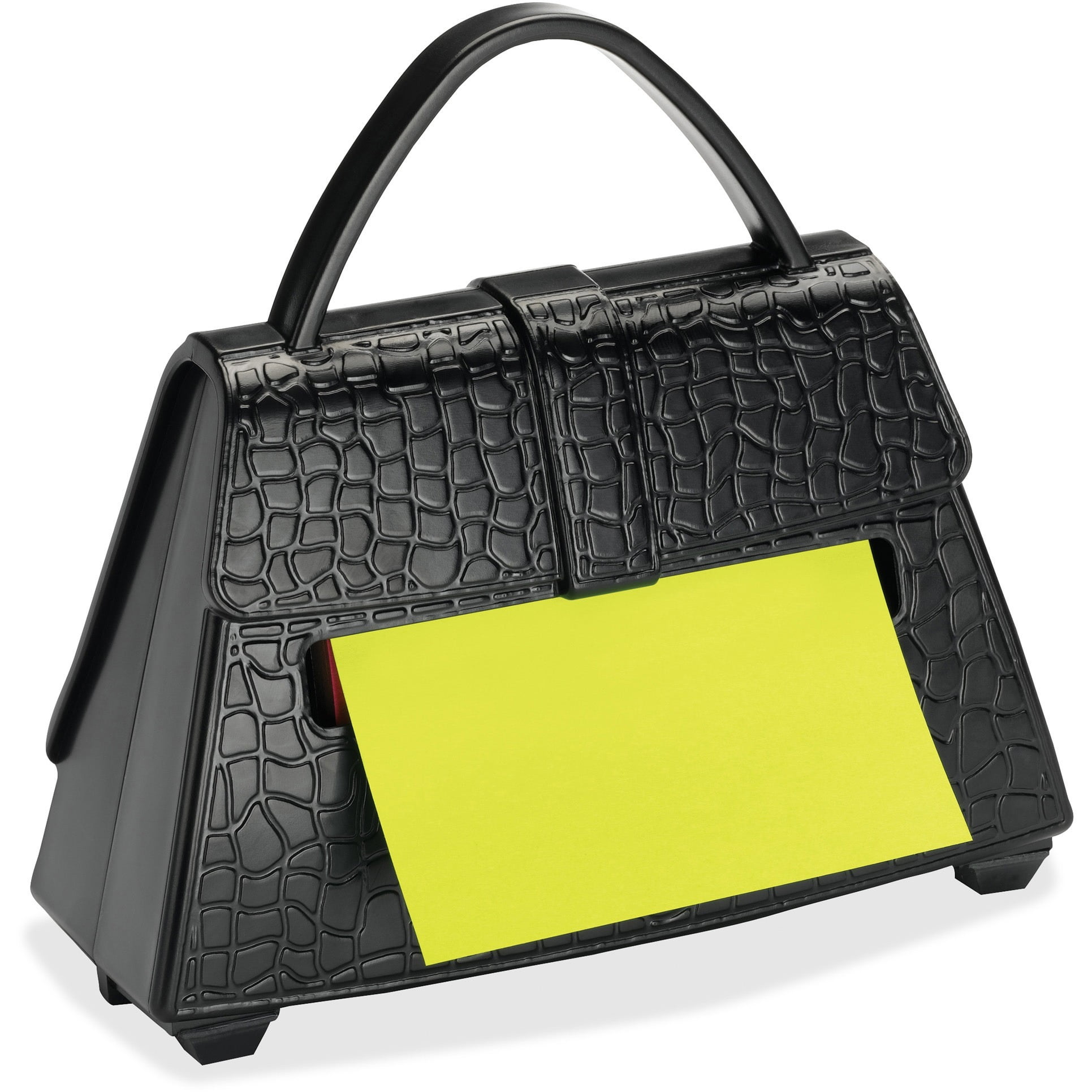 Post-it®, MMMPD654US, Purse-shaped Note Dispenser, 1 Each, Black