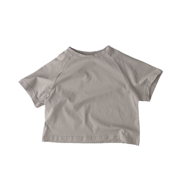 Camisetas de verano para niños, camisetas de algodón de Color sólido para niños, nueva moda para niños y niñas, Top de manga corta, ropa de 2-7T, camisetas saludables Tan Jianjun unisex