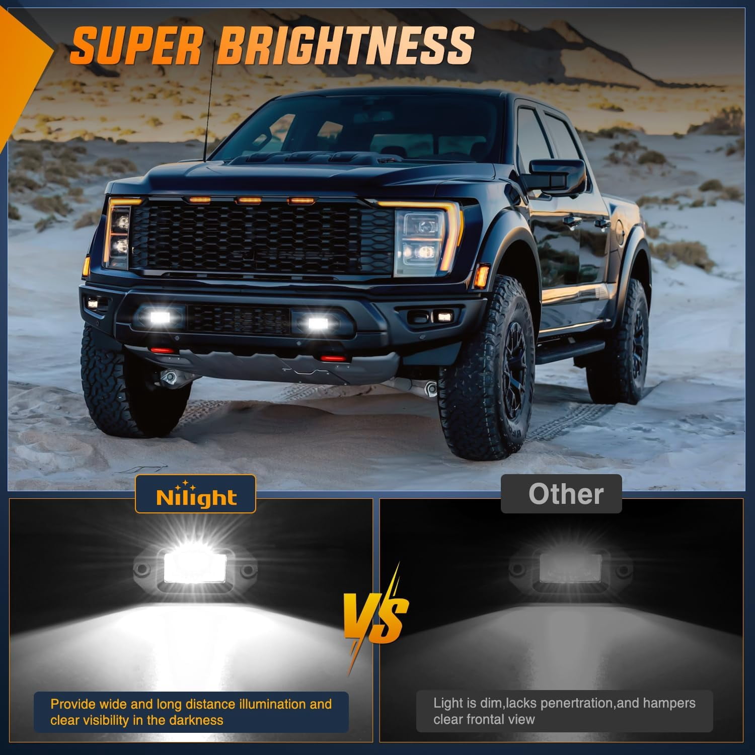 Nilight 2Pcs 20W 6inch Flush Mount Led Pods Flood Beam Led Work Light Offroad Fog Reverse Light Backup Lights Driving Lights for Bumper Truck ATV UTV SUV Boat